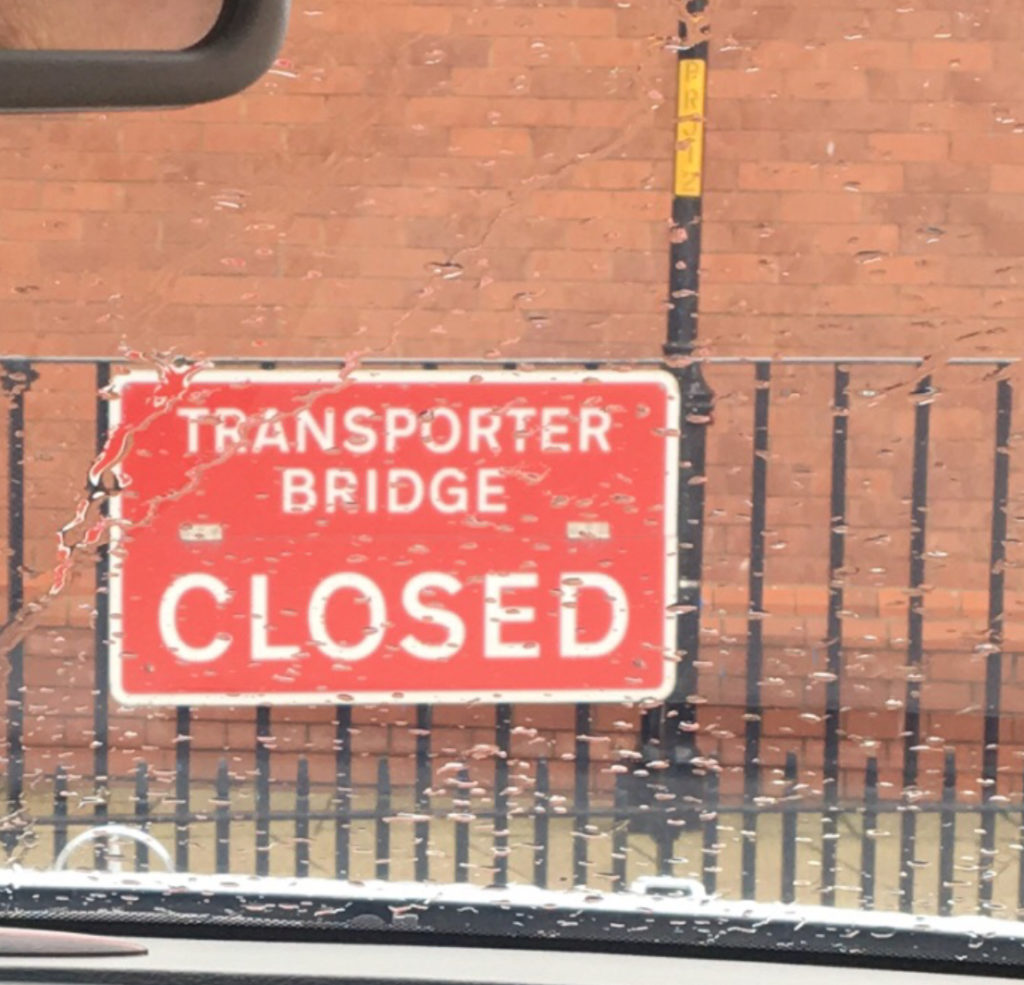 Transporter bridge closed