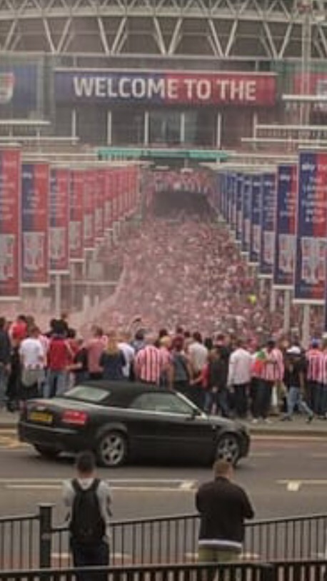 picture of a packed Wembley way