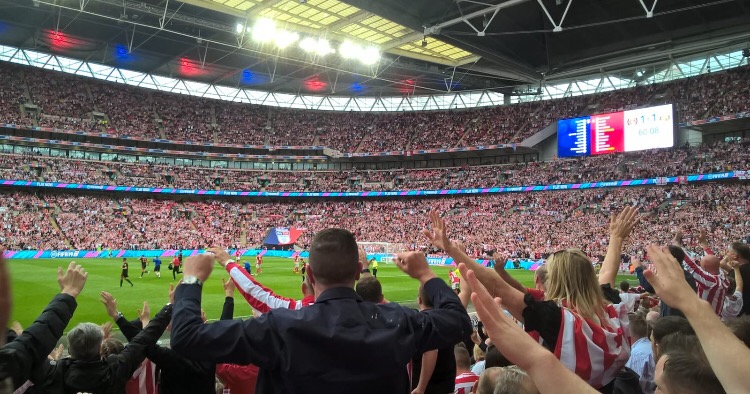 packed crowd of Sunderland fans at Wembley