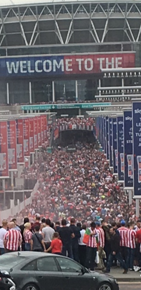 A packed Wembley way with Sunderland fans hoping for promotion 
