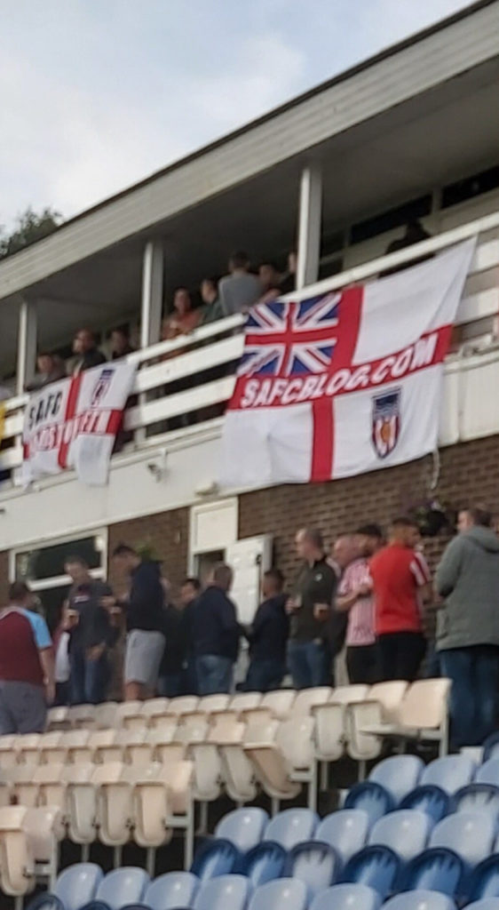 SAFC Blog flag in Burnley for the Carabao Cup tie against Sunderland