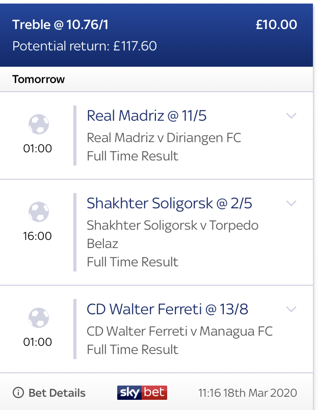 Today's football bets