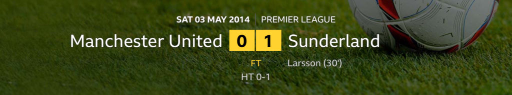 Man Utd 0 Sunderland 1