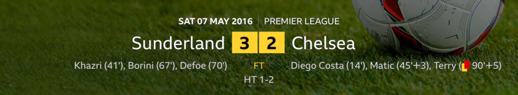 Sunderland 3 Chelsea 2